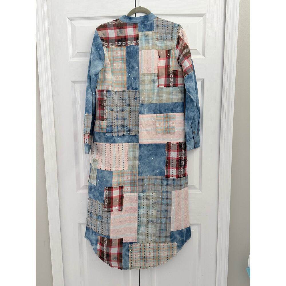 Free People We The Free Phoenix Patched Shirt Dress Duster New Small - Picture 4 of 8